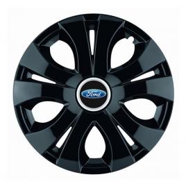 Set 4 capace roti top negru r16, compatibil cu ford