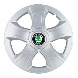 Set 4 capace roti bis gri r16, pentru skoda