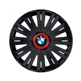 Set 4 capace roti negre cu inel rosu active r15 pentru gama auto bmw