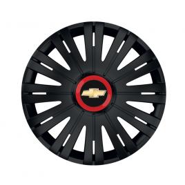 Set 4 capace roti negre cu inel rosu active r16 pentru gama auto chevrolet
