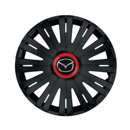 Set 4 capace roti negre cu inel rosu active r16 pentru gama auto mazda