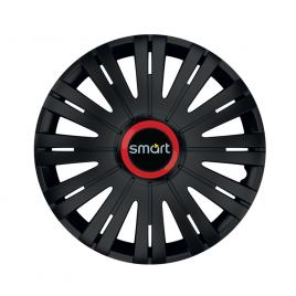 Set 4 capace roti negre cu inel rosu active r16 pentru gama auto smart