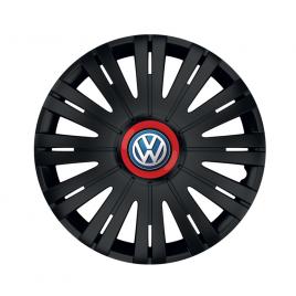 Set 4 capace roti negre cu inel rosu active r16 pentru gama auto volkswagen
