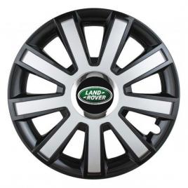 Set 4 capace roti silver/black cu inel cromat r14 pentru gama auto land rover