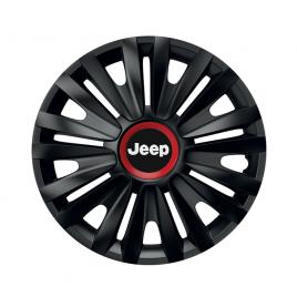 Set 4 capace roti negre cu inel rosu royal r16 pentru gama auto jeep