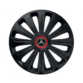 Set 4 capace roti negre cu inel rosu trend r16 pentru gama auto mercedes-benz