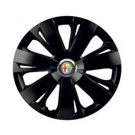Set 4 capace roti negre cu inel cromat energy r14 pentru gama auto alfa romeo