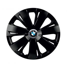 Set 4 capace roti negre cu inel cromat energy r16 pentru gama auto bmw