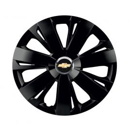 Set 4 capace roti negre cu inel cromat energy r16 pentru gama auto chevrolet