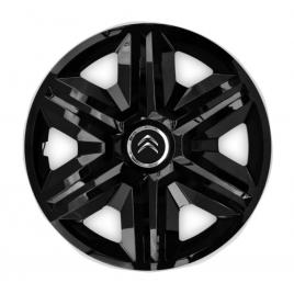 Set 4 capace roti hubcaps fast black r14 pentru gama auto citroen