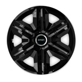 Set 4 capace roti hubcaps fast black r14 pentru gama auto smart
