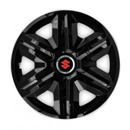 Set 4 capace roti hubcaps fast black r14 pentru gama auto suzuki
