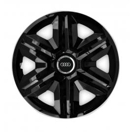 Set 4 capace roti hubcaps fast black r15 pentru gama auto audi
