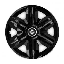Set 4 capace roti hubcaps fast black r15 pentru gama auto fiat