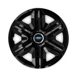 Set 4 capace roti hubcaps fast black r15 pentru gama auto ford