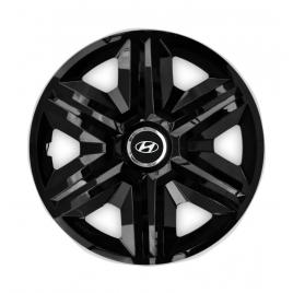 Set 4 capace roti hubcaps fast black r15 pentru gama auto hyundai