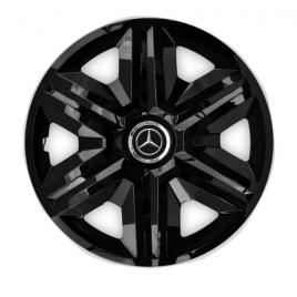Set 4 capace roti hubcaps fast black r15 pentru gama auto mercedes-benz