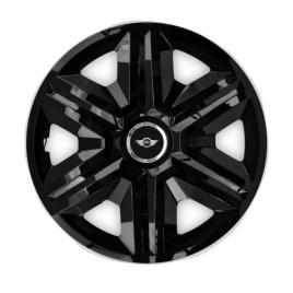 Set 4 capace roti hubcaps fast black r15 pentru gama auto mini cooper