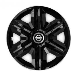 Set 4 capace roti hubcaps fast black r15 pentru gama auto nissan