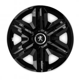 Set 4 capace roti hubcaps fast black r15 pentru gama auto peugeot