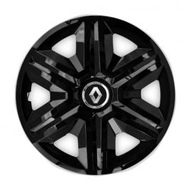 Set 4 capace roti hubcaps fast black r15 pentru gama auto renault