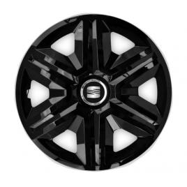 Set 4 capace roti hubcaps fast black r15 pentru gama auto seat