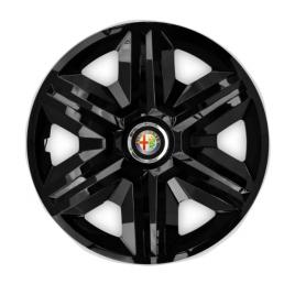 Set 4 capace roti hubcaps fast black r16 pentru gama auto alfa romeo