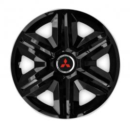 Set 4 capace roti hubcaps fast black r16 pentru gama auto mitsubishi