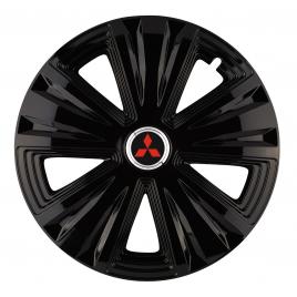 Set 4 capace roti glory negru r15 pentru gama auto mitsubishi