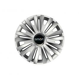 Set 4 capace roti cu inel cromat royal r16 pentru gama auto smart