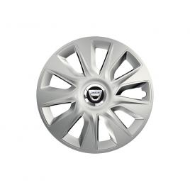 Set 4 capace roti cu inel cromat stratos r16 pentru gama auto dacia