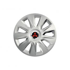Set 4 capace roti cu inel cromat stratos r16 pentru gama auto mitsubisi