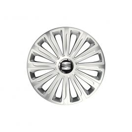 Set 4 capace roti cu inel cromat trend r14 pentru gama auto seat