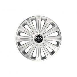 Set 4 capace roti cu inel cromat trend r15 pentru gama auto toyota