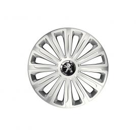 Set 4 capace roti cu inel cromat trend r16 pentru gama auto peugeot