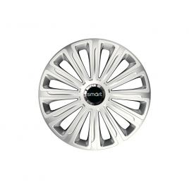 Set 4 capace roti cu inel cromat trend r16 pentru gama auto smart