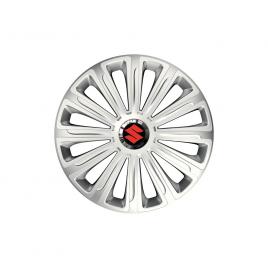 Set 4 capace roti cu inel cromat trend r16 pentru gama auto suzuki