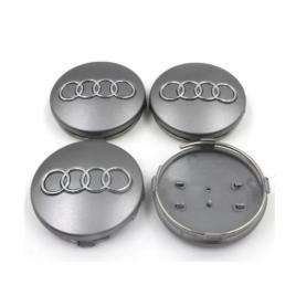 Set 4 capace roti 60mm gri compatibil jante aliaj audi