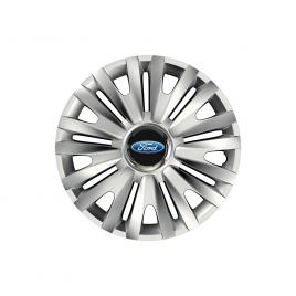 Set 4 capace roti cu inel cromat royal r15 pentru gama auto ford