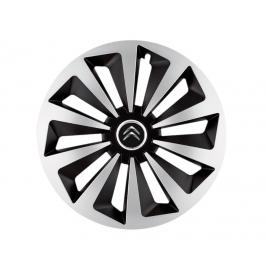 Set 4 capace roti fox gri-negru r15 pentru gama auto citroen