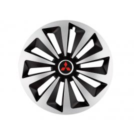 Set 4 capace roti fox gri-negru r15 pentru gama auto mitsubishi
