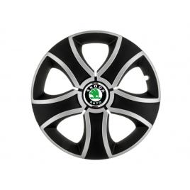 Set 4 capace roti bis gri-negru r14 pentru gama auto skoda
