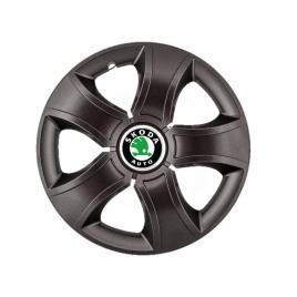 Set 4 capace roti bis negru r15 pentru gama auto skoda
