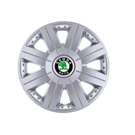 Set 4 capace roti cosmos cromat r15, pentru gama auto skoda