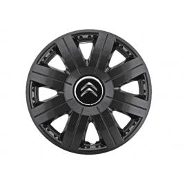 Set 4 capace roti cosmos negru r15, pentru gama auto citroen
