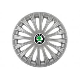 Set 4 capace roti dino cromat r15, pentru gama auto skoda