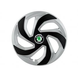 Set 4 capace roti rex gri-negru r16 pentru gama auto skoda