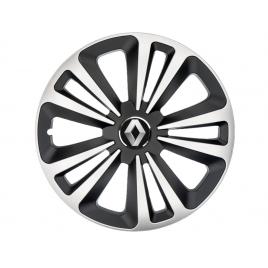 Set 4 capace roti terra gri-negru r15, pentru gama auto renault