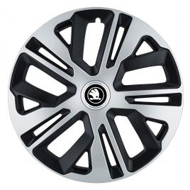 Set 4 capace roti raven gri-negru 16r, pentru skoda