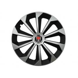 Set 4 capace roti fame gri-negru cu inel r15, pentru gama auto range rover